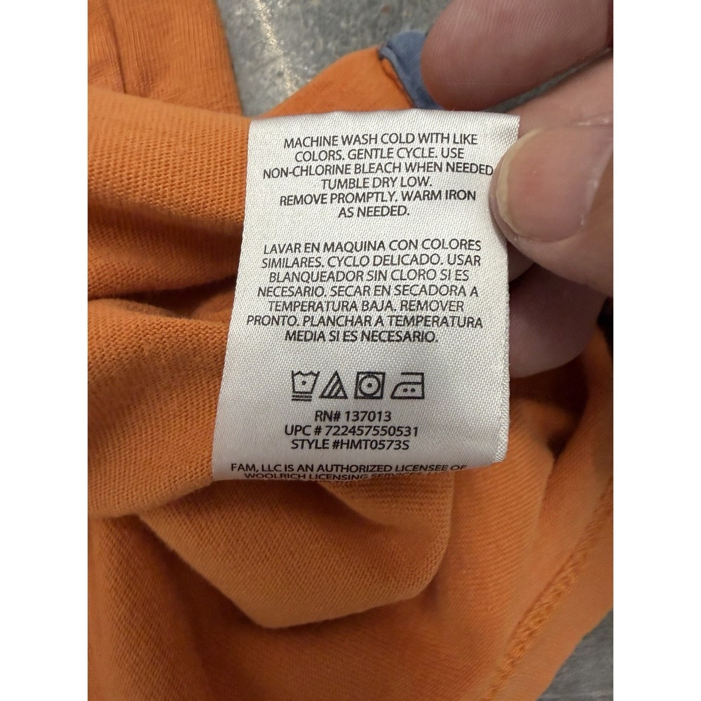 Woolrich Men's Orange Polo‎ Shirt XL 100% Cotton Short Sleeve With Pocket - Picture 7 of 8